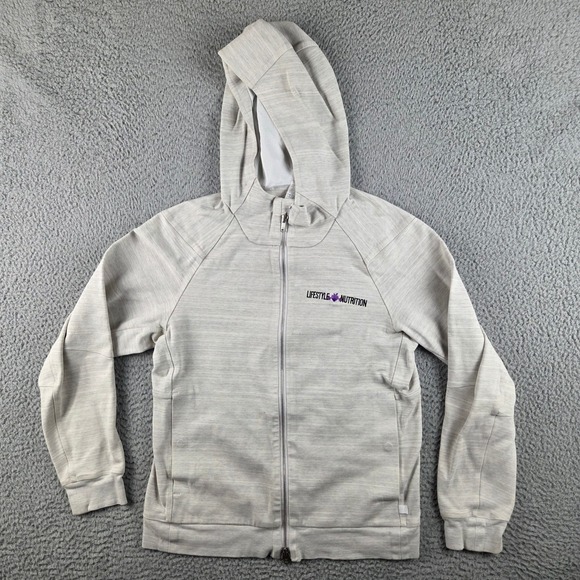 lululemon athletica Tops - Lululemon Lab Hoodie Womens XS Gray Space Dye Full Zip Lifestyle Nutrition Logo